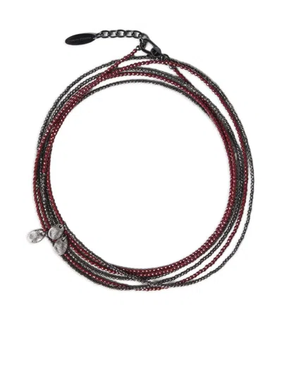 Brunello Cucinelli Adjustable-length Wrap Bracelet In Silver