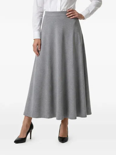 Brunello Cucinelli A-line Midi Skirt In Gray