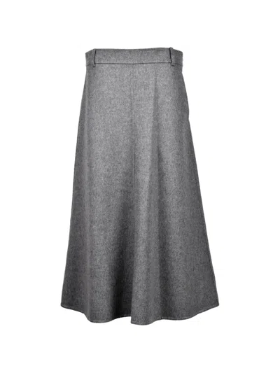 Brunello Cucinelli A-line Midi Skirt In Gray