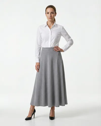 Brunello Cucinelli A-line Midi Skirt In Gray