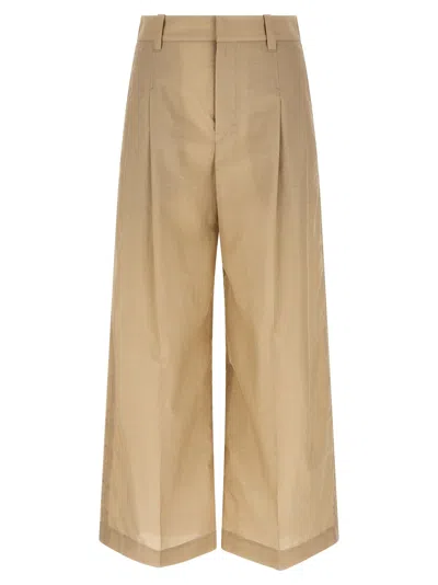 Brunello Cucinelli A Line Wide Leg Techno Cotton Pants In Multi