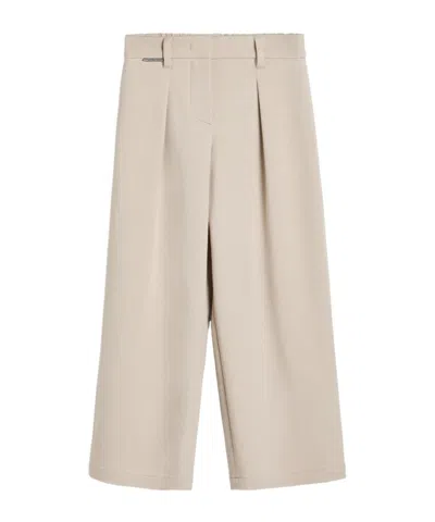 Brunello Cucinelli Kids' A-line Pleated Trousers In Neutral