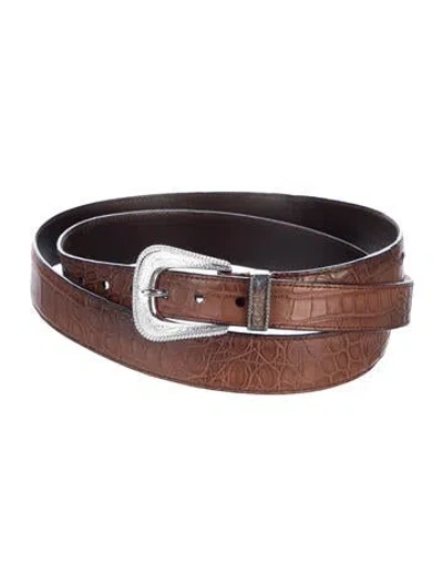 Pre-owned Brunello Cucinelli Alligator Belt In Brown