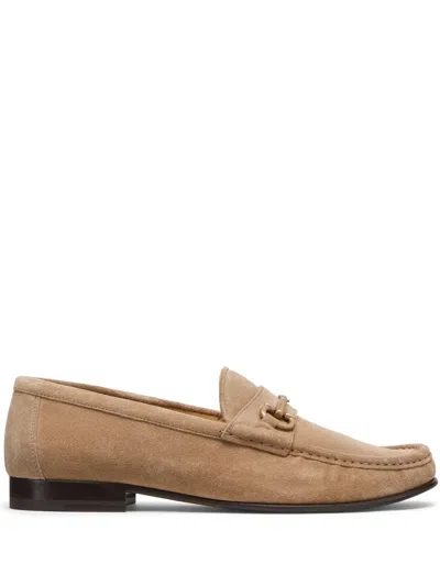 Brunello Cucinelli Almond-toe Leather Loafers In Brown