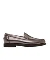 Brunello Cucinelli Metallic Finish Round Toe Loafers With Rubber Sole In Purple