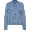 Brunello Cucinelli Alpaca-blend Cable-knit Sweater In Denim