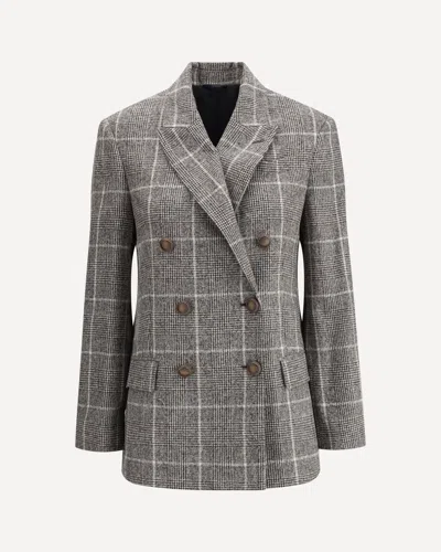 BRUNELLO CUCINELLI ALPACA AND WOOL PRINCE DE GALLES BLAZER