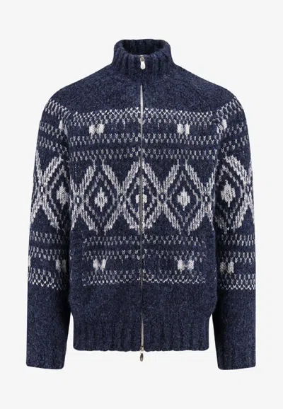 BRUNELLO CUCINELLI ALPACA BLEND ZIP-UP CARDIGAN