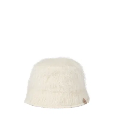 Brunello Cucinelli Alpaca Bucket Hat In White
