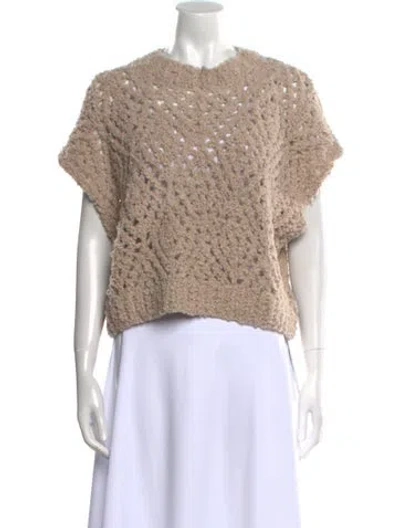 Pre-owned Brunello Cucinelli Alpaca Crew Neck Sweater W/ Tags In Neutral