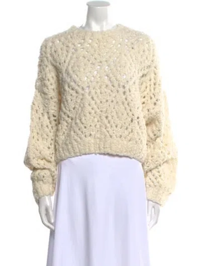 Pre-owned Brunello Cucinelli Alpaca Crew Neck Sweater W/ Tags In White