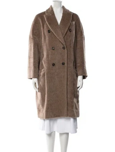 Pre-owned Brunello Cucinelli Alpaca Faux Fur Coat In Brown