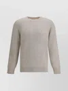Brunello Cucinelli Grey Melange Cashmere Sweater In Brown
