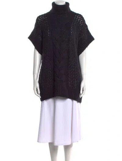 Pre-owned Brunello Cucinelli Alpaca Mock Neck Sweater In Black