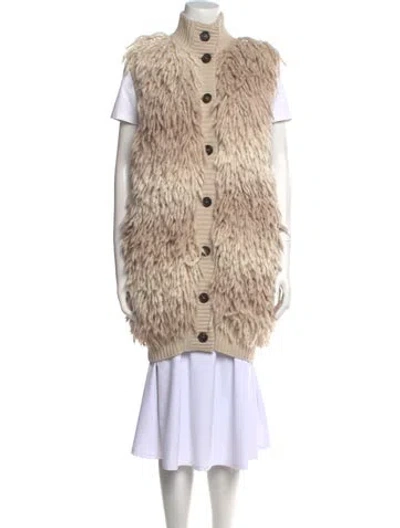 Pre-owned Brunello Cucinelli Alpaca Mock Neck Sweater In Neutral