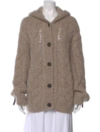 Pre-owned Brunello Cucinelli Alpaca Open Front Sweater In Neutral