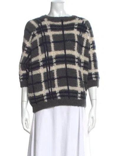 Pre-owned Brunello Cucinelli Alpaca Plaid Print Sweater In Multi