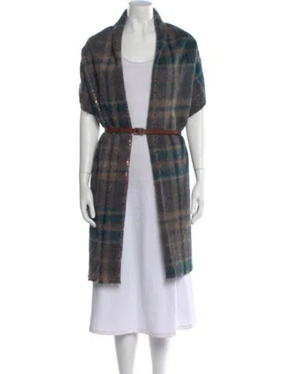 Pre-owned Brunello Cucinelli Alpaca Plaid Print Sweater In Multi