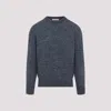 Brunello Cucinelli Blue Crewneck Sweater With A Melange Effect In Blue