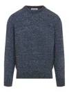 Brunello Cucinelli Alpaca Wool Silk Blend Pullover In Blue