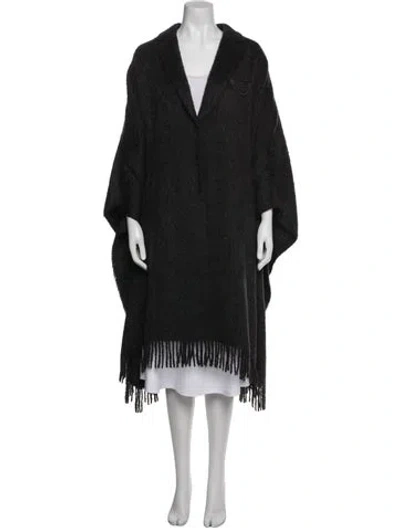 Pre-owned Brunello Cucinelli Alpaca Striped Coat In Gray