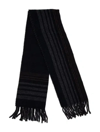 Pre-owned Brunello Cucinelli Alpaca Striped Scarf In Blue