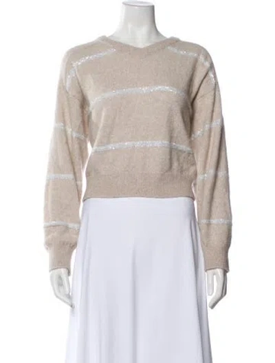 Pre-owned Brunello Cucinelli Alpaca Striped Sweater In Neutral