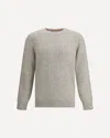 Brunello Cucinelli Grey Melange Cashmere Sweater In Gray