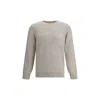 Brunello Cucinelli Grey Melange Cashmere Sweater