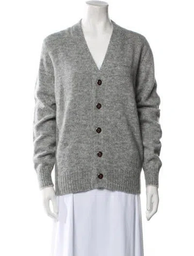 Pre-owned Brunello Cucinelli Alpaca V-neck Sweater In Gray