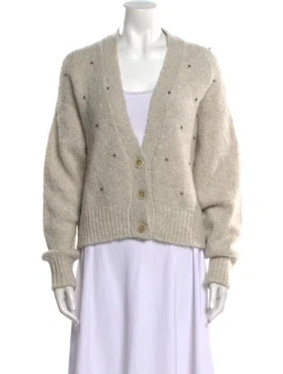Pre-owned Brunello Cucinelli Alpaca V-neck Sweater In Neutral