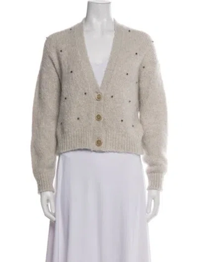 Pre-owned Brunello Cucinelli Alpaca V-neck Sweater In Neutral