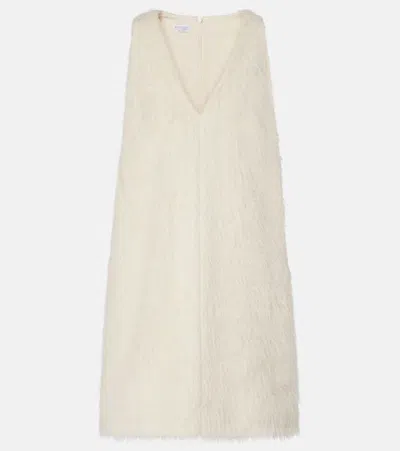 Brunello Cucinelli Alpaca Wool-blend Minidress In Neutral