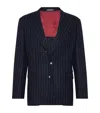 Brunello Cucinelli Wool-cotton Chalk Stripe Blazer In Blue