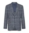 Brunello Cucinelli Notch Lapel Wool Jacket In Blue