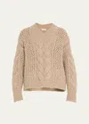 Brunello Cucinelli Cable-knit Cotton-blend Sweater In C9643 Sand