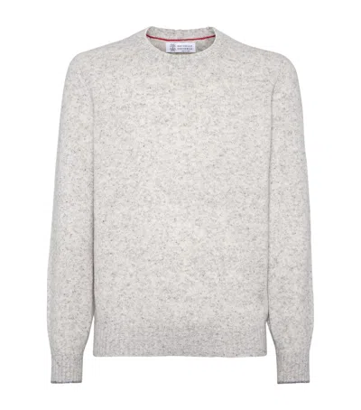 BRUNELLO CUCINELLI ALPACA-WOOL-SILK FLECKED SWEATSHIRT