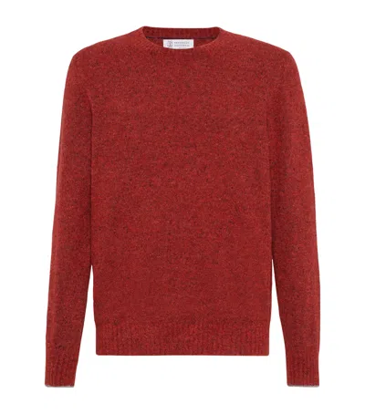 BRUNELLO CUCINELLI ALPACA-WOOL-SILK FLECKED SWEATSHIRT