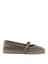 Brunello Cucinelli Brown Espadrilles With Monile Detail And Beveled Toe