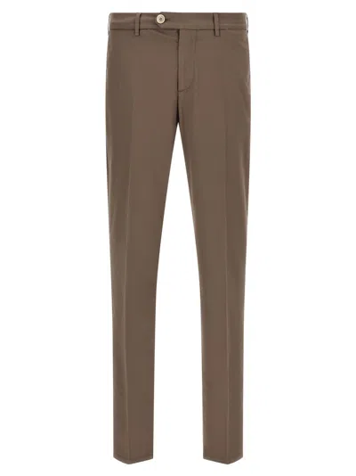 Brunello Cucinelli American Pima Cotton Trousers In Brown