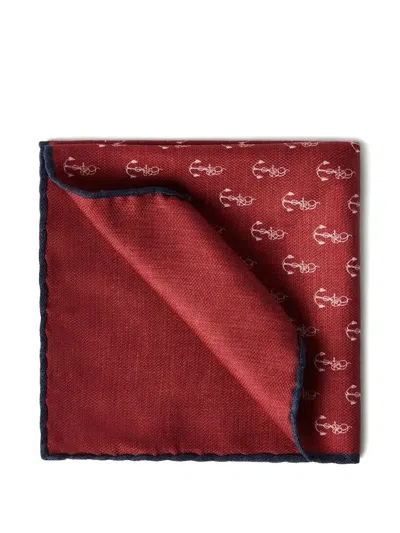 Brunello Cucinelli Anchor-print Handkerchief In Red