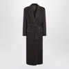 Brunello Cucinelli Cashmere And Wool Belted Coat In Brown