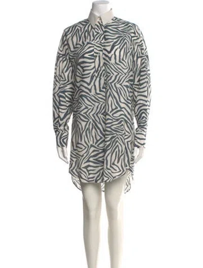 Pre-owned Brunello Cucinelli Animal Print Knee-length Dress W/ Tags In Gray
