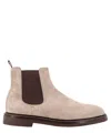 Brunello Cucinelli Chelsea Boot In Suede In Beige