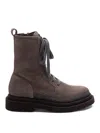 Brunello Cucinelli Bead-embellished Suede Combat Boots In Black