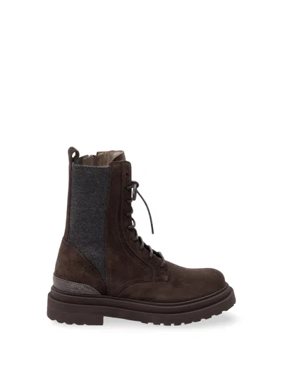 Brunello Cucinelli Ankle Boots In Brown