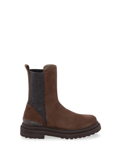 Brunello Cucinelli Ankle Boots In Brown