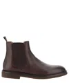 Brunello Cucinelli Leather Ankle Boots In Brown