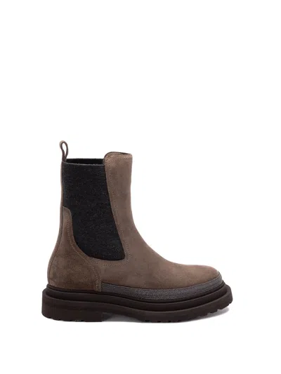 Brunello Cucinelli Ankle Boots In Brown