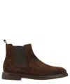 Brunello Cucinelli Dark Brown Suede Leather Ankle Boot In Brown